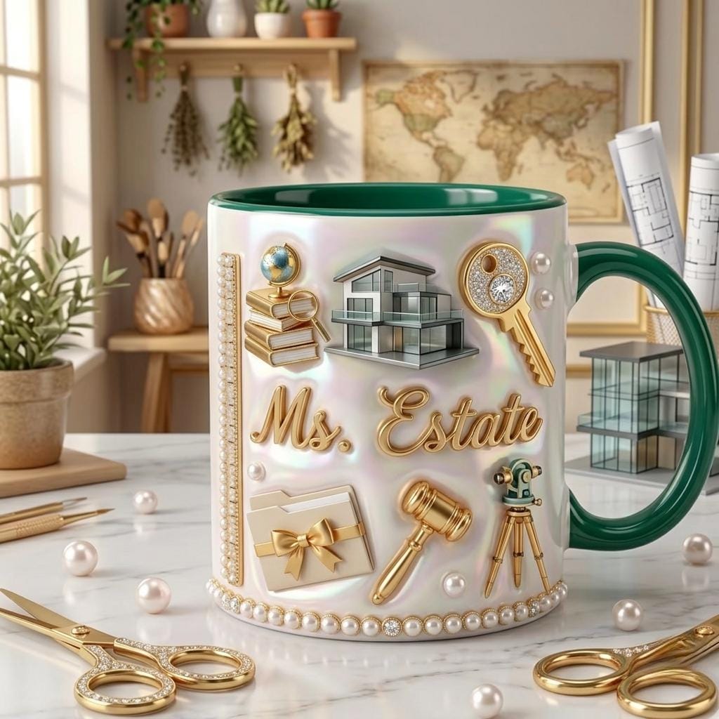 Personalized Real Estate Mug with Name, Custom Realtor Coffee Mug, Business Woman Gift, Boss Lady Entrepreneur Gift Cup