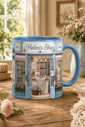 Personalized 3D Effect Bookstore Accent Mug, Custom Name Book Lover Gift, Bookish Gifts For Reader