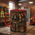 Personalized Firefighter Mug, Custom Name Ceramic Coffee Cup, Fire Academy Graduation Gift