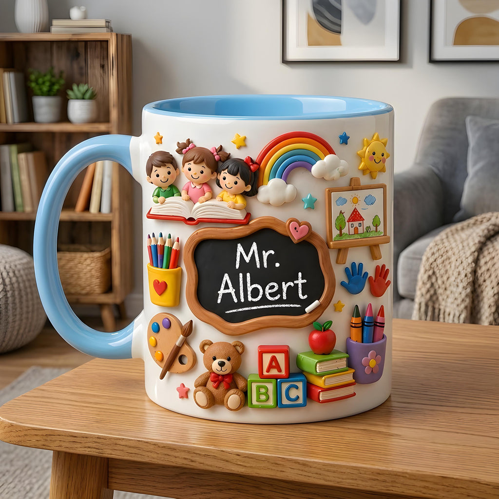Preschool Teacher Mug, Personalized Teacher Coffee Cup, Kindergarten Teacher Gift, Back to school Mug