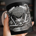 Personalized Best Biker Dad Ever Ceramic Coffee Mug,3D Chrome Motorcycle Engine Design,gift For Dad From daughter,Birthday Father's Day Gift