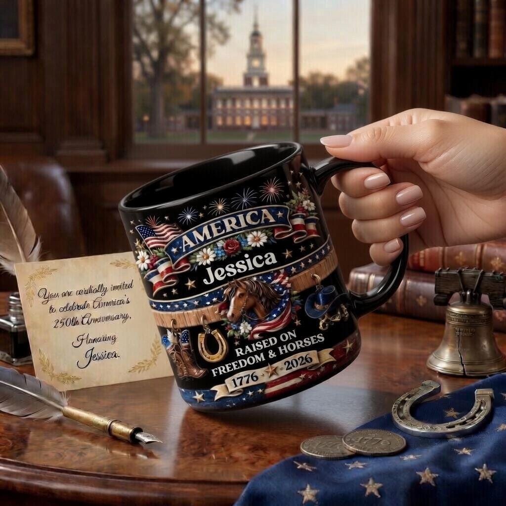 1776–2026 America 250th Anniversary Mug, We The People Patriotic Coffee Mug, 3D Printed Effect Ceramic Cup