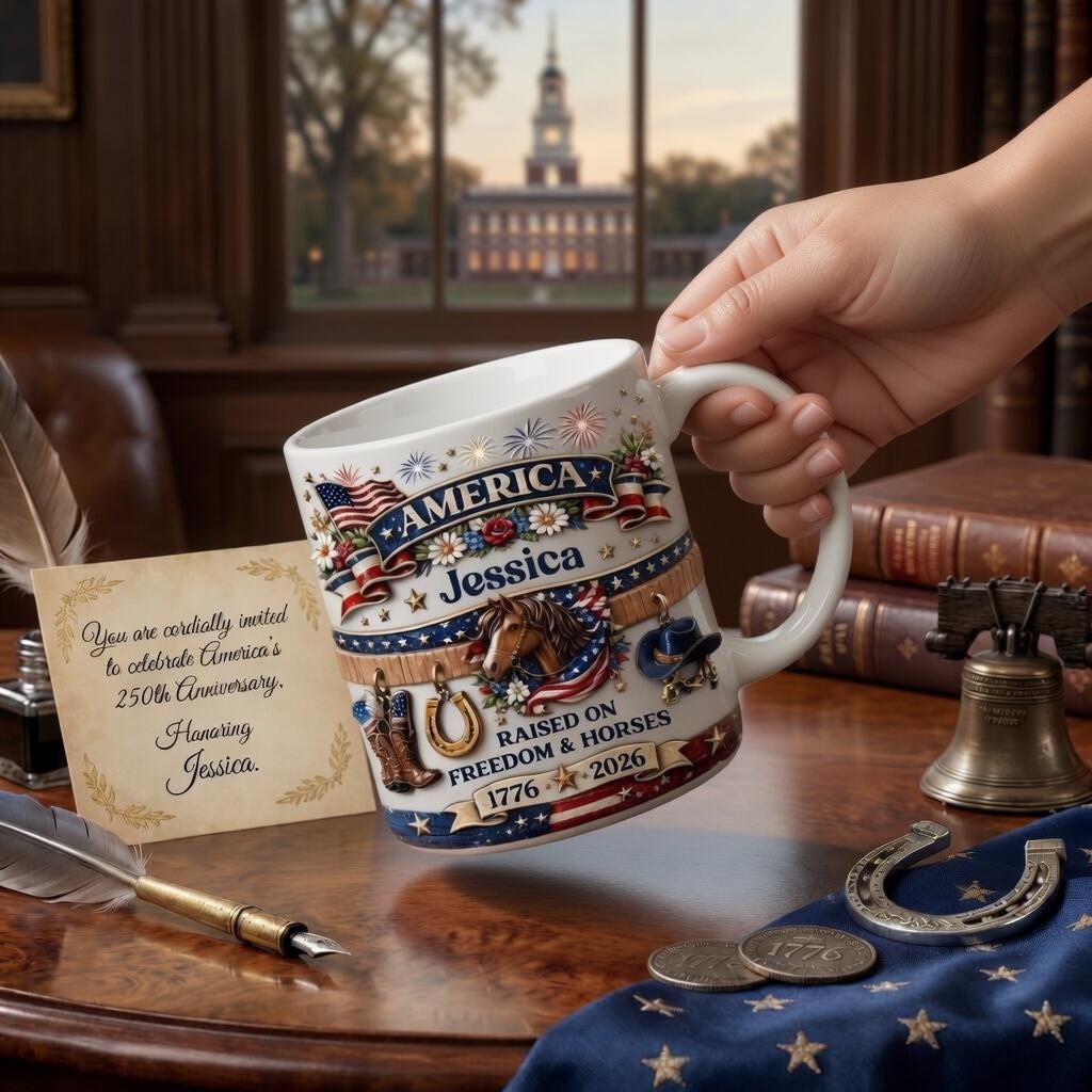 1776–2026 America 250th Anniversary Mug, We The People Patriotic Coffee Mug, 3D Printed Effect Ceramic Cup
