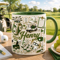 3D Effect Golf Mug , Personalized Golf Mug, Custom Name Golf Coffee Mug, Golfer Gift for Him, Golf Lover Mug, Golf Bag Cup