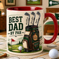 Personalized Best Dad By Par 3D Inflated Effect Mug, Gift For Dad Daddy, Golf Lovers, Golf Dad Mug, Father's Day Gift For Him