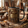 Woodworking Mug 3D, Custom Name 3D Accent Mug, Faux 3D Mug