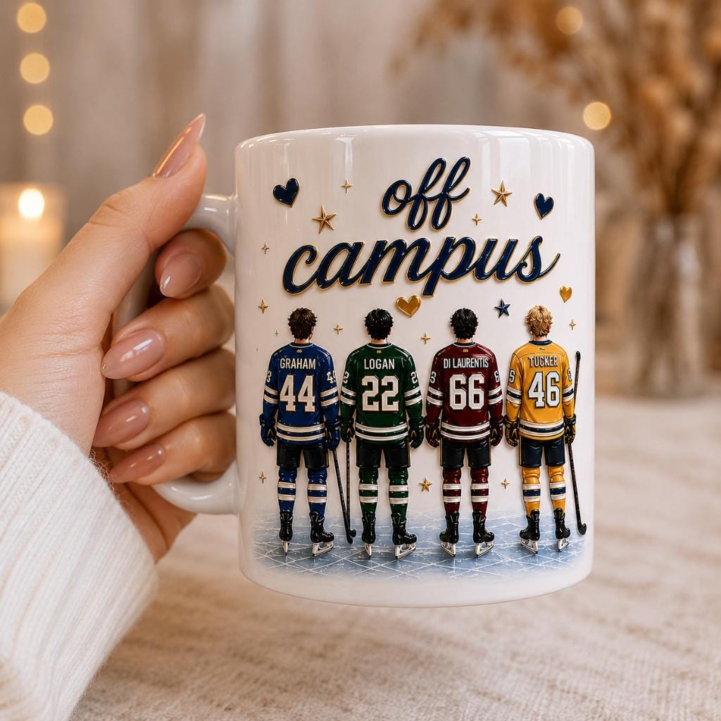 Off Campus Briar University 3D Effect Coffee Mug, Hockey Romance Mug, Briar Boys Cup, Booktok Hockey Gift