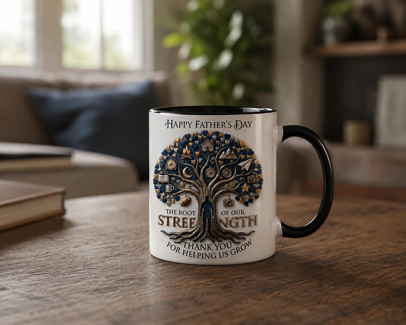 3D Father's Day Mug, Root Of Our Strength Mug, Dad Appreciation Gift, Best Dad Ever Mug, Personalized Father Gift, Coffee Cup