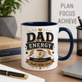 Personalized Dad Energy Faux 3D Effect Mug , Custom Built With Love Coffee Cup, Father's Day Gift , Father Birthday Gift, Best Dad Ever Cup