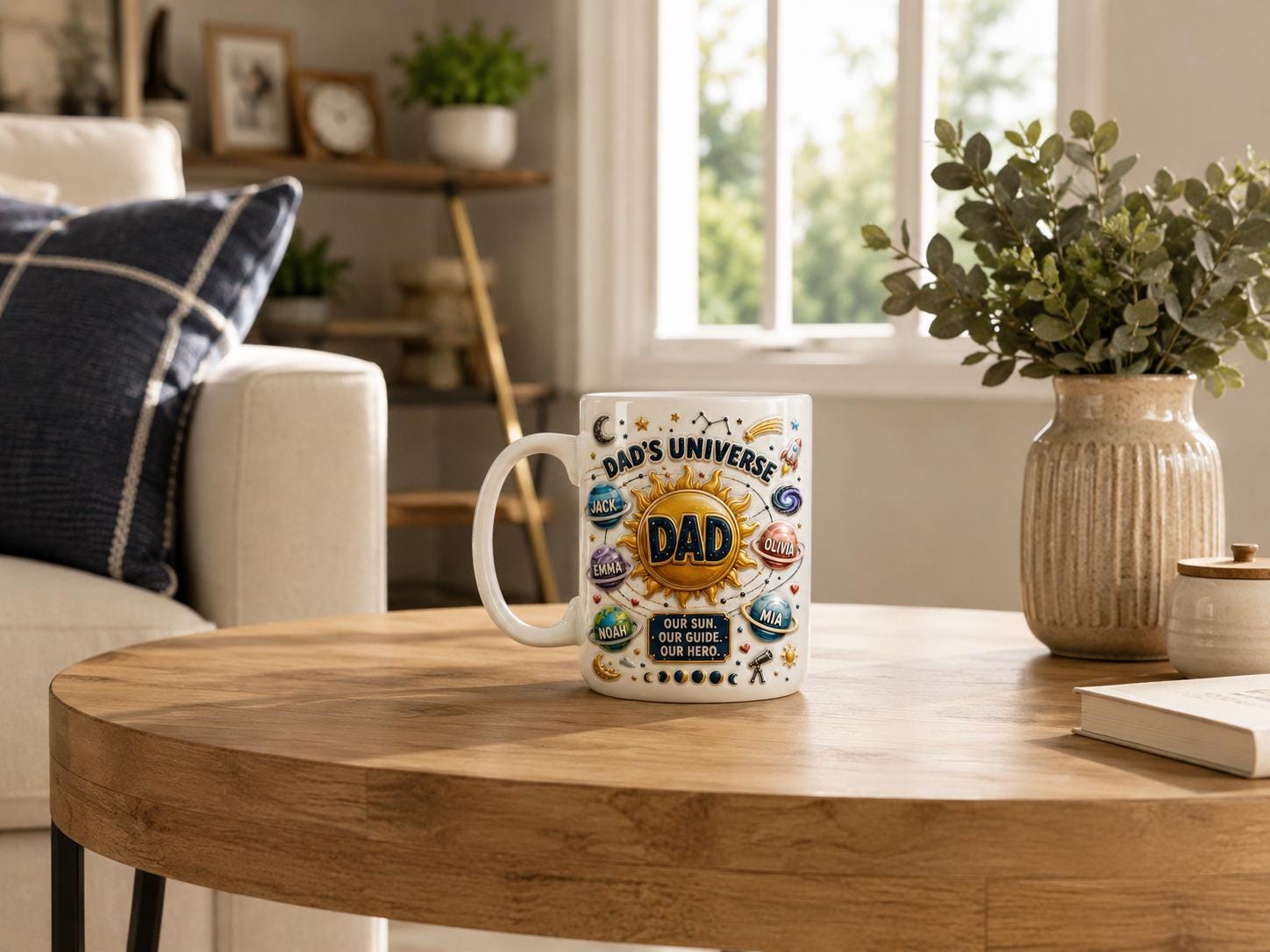 Personalized Dad's Universe 3D Mug, Custom Dad Mug with Kids Names, Father's Day Gift, Space Dad Coffee Mug, Family Galaxy Mug, Dad Gift