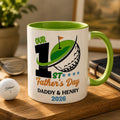 Custom Our First Father’s Day 3D Effect Coffee Mug, Personalized New Dad Gift, Baby Name Cup, First Time Dad Gift, Baby Shower Present