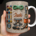 Custom Rock Climber Ceramic Coffe Mug ,Father's Day Gift For Dad From Daughter, 3D Effect Cup ,Birthday Christmas Utility Adventure Gift