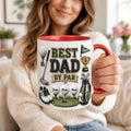 Personalized Golf Dad Mug, Best Dad By Par Faux 3D Effect Mug, Golf Gift for Him, Father's Day Birthday