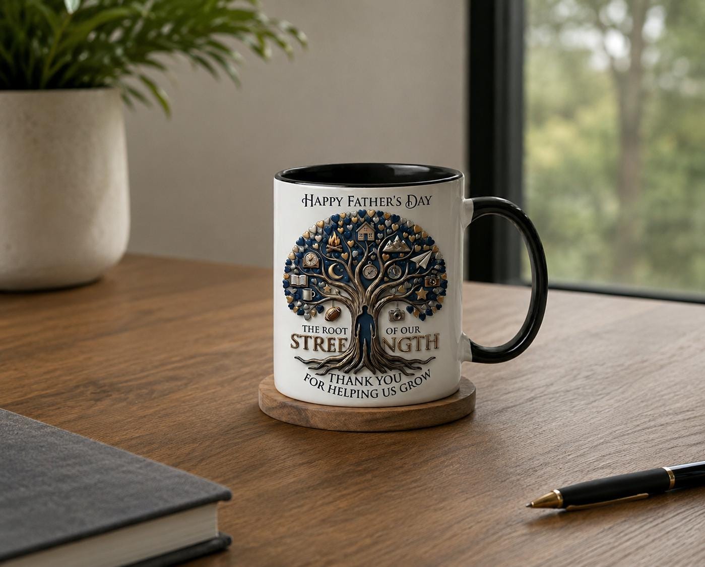 3D Father's Day Mug, Root Of Our Strength Mug, Dad Appreciation Gift, Best Dad Ever Mug, Personalized Father Gift, Coffee Cup